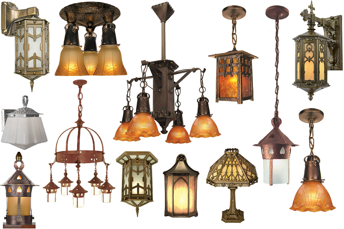 arts and crafts craftsman lighting sconces chandeliers hammered copper