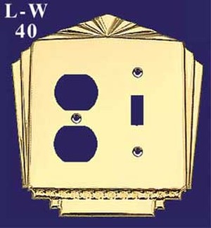 Art Deco Recreated Plug & Light Switch Combo Switch Plate Cover (L-W40)