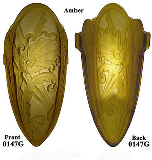 Art Deco Medieval Series Lincoln Amber Single Glass Slip Shade (0147G)