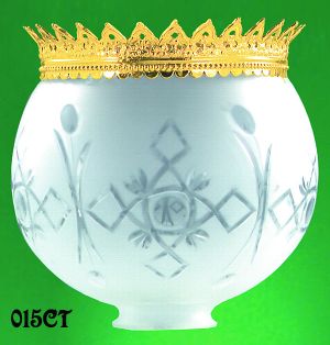 Recreated Brass Crown For 8" Ball Glass Shade (015CT)