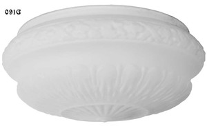 Victorian Recreated Empire 13 1/2" Etched Opal Glass Bowl Shade (091G)