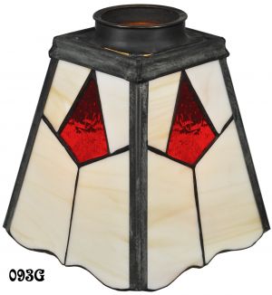 Arts & Crafts Stained Glass Shade 2 1/4" Fitter (093G)