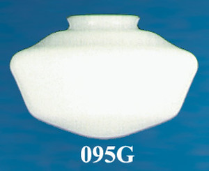 Recreated 9 1/2" Schoolhouse Opal Glass Shade 4" Fitter (095G)