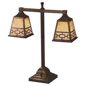 Mission Style T 2-Light Lamp With Chain Shade (104-DC1-PL)