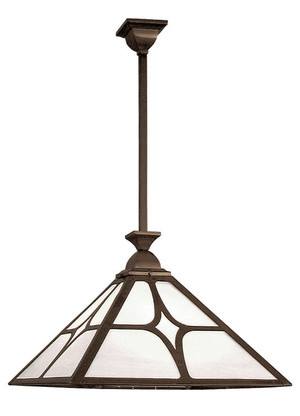 22" Wide Mission Rod Hung Ceiling Pendant Light With Diamond Shade (117-GJ1-EP)