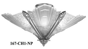 Art Deco Close Ceiling Lighting French Slip Shade Marseilles Series Chandelier in Nickel Plated (167-CH2-NP)