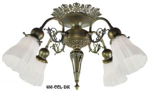 4 Light Pierced Brass Short Chandelier (456-CCL-FC)
