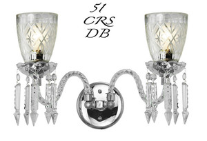 Victorian Sconce - Crystal Double Sconce Nickel Plated (51-CRS-DB)