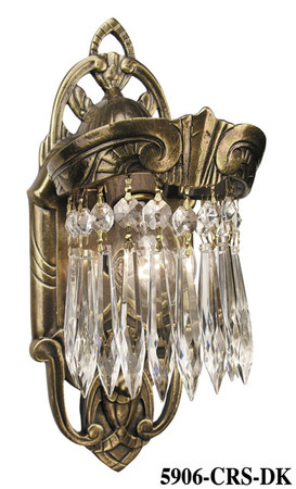 Art Deco Wall Sconces Lighting Crystal Prism Lincoln Utopia Series (5906-CRS-DK)
