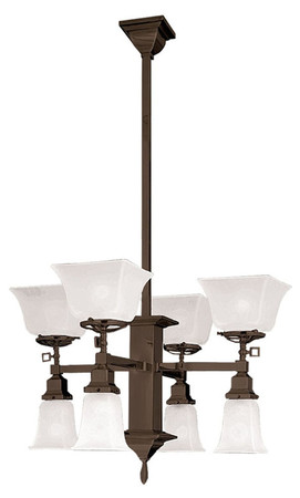 Mission Style Transitional 8 Light Chandelier (597-SGE-CH)