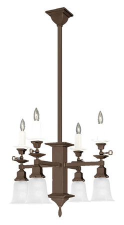 Mission Candle & Electric 8 Light Chandelier (598-SGE-SA)