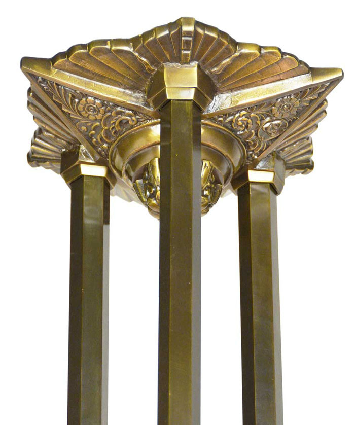 Vintage Hardware Lighting 42 French Mille 12 Light Art Deco Vintage Hardware Lighting 42 French Mille 12 Light Art Deco Slip Shade Chandelier In Antique Brass Finish 650 12l Dkx