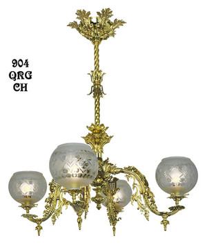 Victorian Chandelier - Neo Rococo 4 Light By Starr-Fellows Circa 1856 (904-QRG-CH)