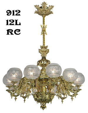 Victorian Chandelier - Neo Rococo Starr-Fellows Circa 1856 12 Light (912-12L-RC)