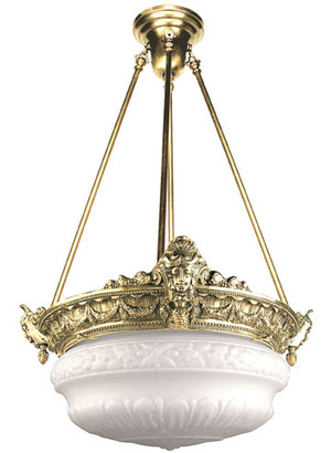 Empire Rod Mounted Chandelier 4 Lamp (92-RCB-PB)