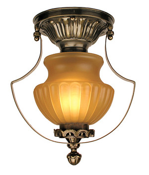Victorian Low Ceiling Light With Amber Shade (96-MP2-CCL)