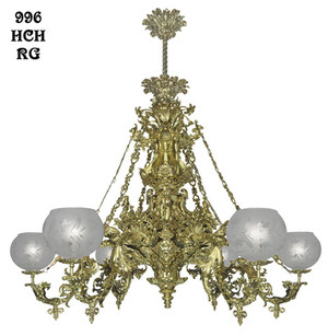 Victorian Chandelier - Neo Rococo Cornelius 6 Light Circa 1840 (996-HCH-RG)