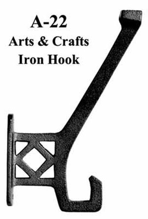 Arts & Crafts or Mission Style Iron Hook (A-22)