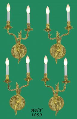 French Louis Style, Set of 4, Sold by Pair,Two Branch Candelabrum (ANT-1059)