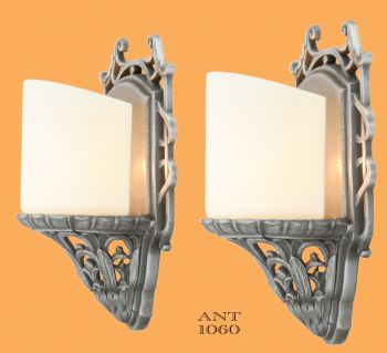 Pair of Lightolier Art Deco Slip Shade Sconces (ANT-1060)