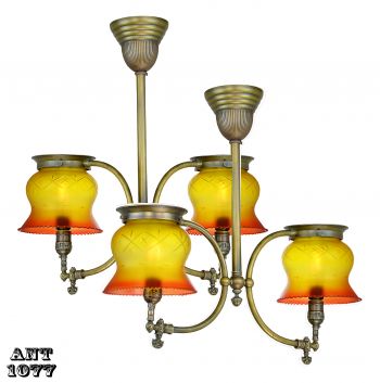 Two Near Matched Gas Two Light Hall Lights (sold each) (ANT-1077)