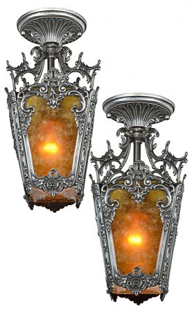Pair of Louis-Style Pewter Finished Hall Lights (SOLD EACH) (ANT-1187)