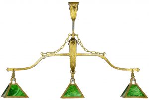 Antique Mission-Style Pool Table Triple Light Fixture (ANT-1309)