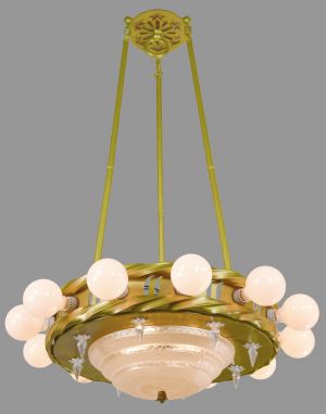 1920s-40s Style "Old Gold" Finished Theater Chandelier (ANT-1347)