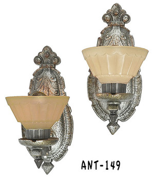 Pair Of Antique Electric Wall Sconces C1910-1920 (ANT-149)