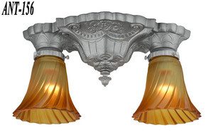 Pair of Restored Antique Art Deco Close Ceiling Lights (ANT-156)