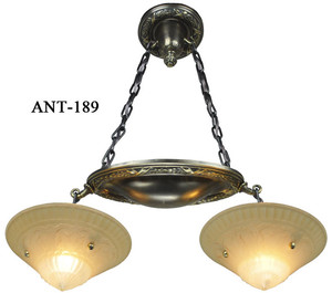 Antique Ornate 2 Light Pendant C1900-10 (ANT-189)