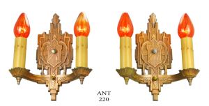 Art Deco Wall Sconces Antique Bare Bulb Candle Style 1930s Lights (ANT-220)