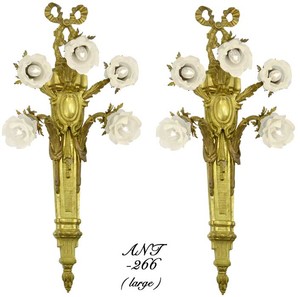 Pair of French 5-light Large Outstanding Sconces, Circa 1910-20+ (ANT-266)