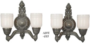 Lovely Pair of Double Wall Sconces, Circa 1920 (ANT-277)
