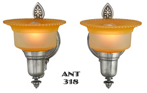 Lovely Pair of 1920 Art Deco Wall Sconces (ANT-318)