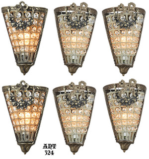 Set of SIX Crystal Wall Sconces (ANT-324)
