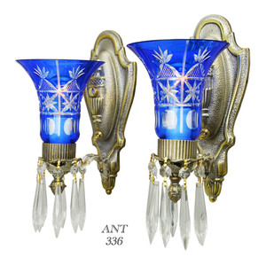 Art Deco - Lovely Pair of 1920-30 Art Deco Wall Sconces (ANT-336)