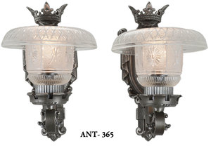Art Deco Edwardian style pair of nice wall sconces (ANT-365)