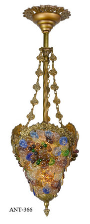 Antique Victorian Fruit Glass Pendant Ceiling Light (ANT-366)