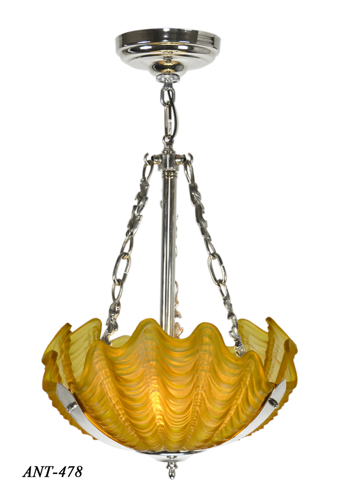Vintage Hardware Lighting Art Deco Odeon Theatre Clamshell Vintage Hardware Lighting Art Deco Odeon Theatre Clamshell Chandelier 1920s To 1930s Antique Theater Ant 478