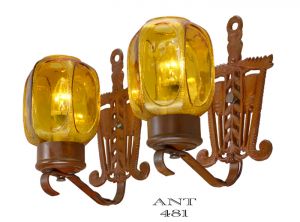 Art Deco or Arts and Crafts Style Pair of 1920 Antique Wall Sconces (ANT-481)