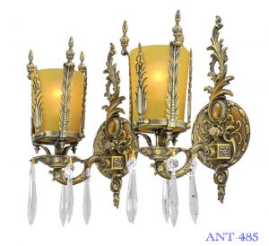 Art Deco Style Pair of Antique Wall Sconce Lights Circa 1920 - 1930 (ANT-485)