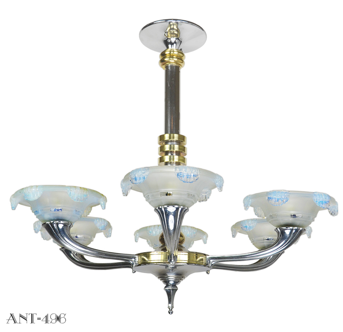 Vintage Hardware Lighting Streamline Art Deco Petitot Vintage Hardware Lighting Streamline Art Deco Petitot Chandelier Circa 1930 Rewired For Led Ant 496