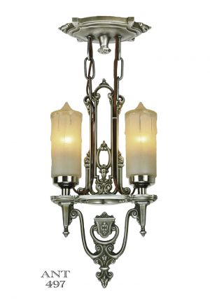 Art Deco Antique Candle Style Ceiling Pendant Light by Riddle (ANT-497)