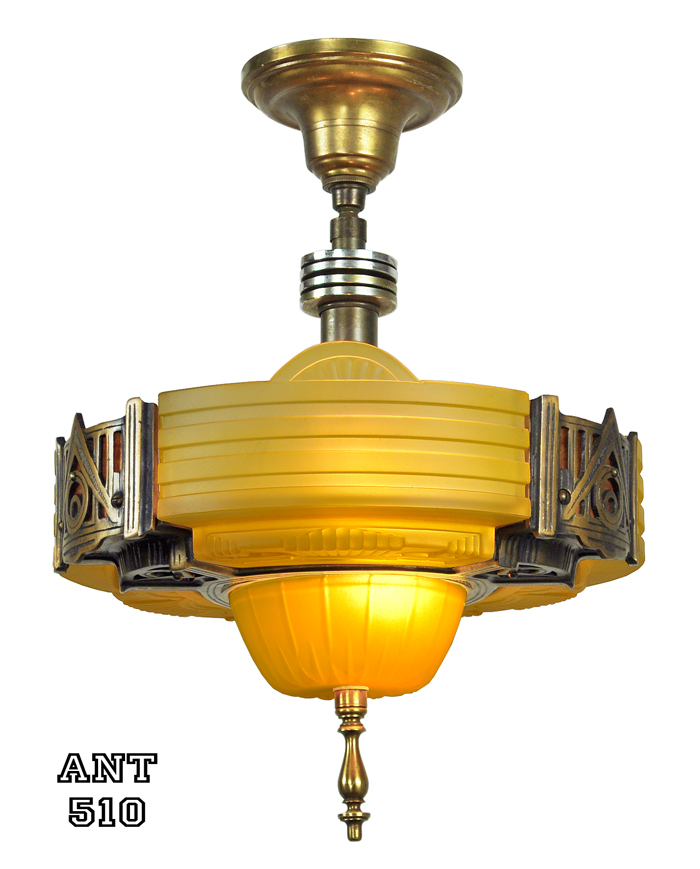 Vintage Hardware Lighting Art Deco Streamline Slip Shade Semi Vintage Hardware Lighting Art Deco Streamline Slip Shade Semi Flush Mount Close Ceiling Light By Globe Ant 510