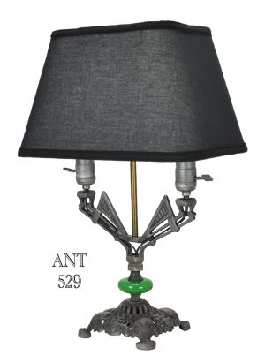 Art Deco Table Lamp with Two Lights Double Socket Antique Desk Light (ANT-529)