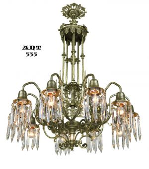 Antique Crystal Chandelier Gothic Style 10 Arm Ceiling Light Fixture (ANT-535)