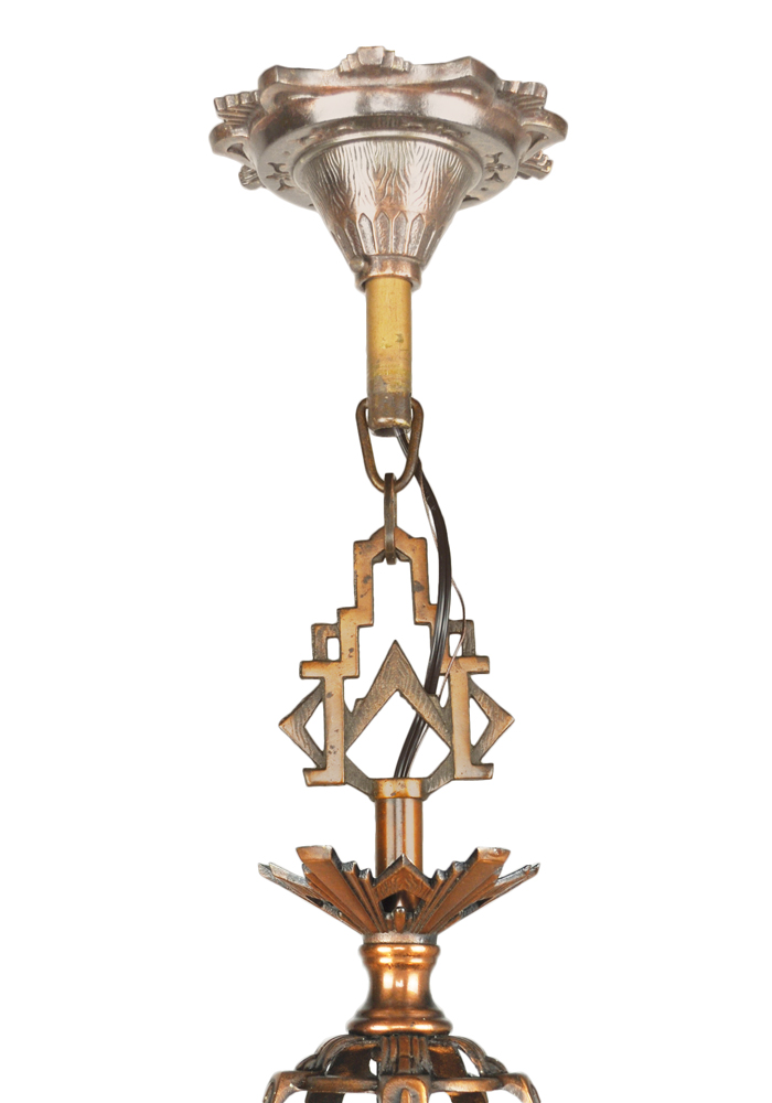 Vintage Hardware Lighting Art Deco Antique 1930s Chandelier With Vintage Hardware Lighting Art Deco Antique 1930s Chandelier With Slip Shades By Markel Ant 555