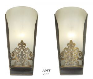 Edwardian Style Wall Sconces Half-Cylinder Shape Frosted Glass Lights (ANT-653)