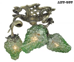 French 3 Light Close Ceiling Wine Chandelier Fixture and Grape Shades (ANT-657)